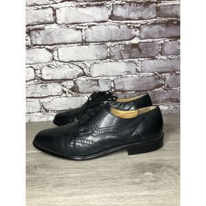 M. JOHN Classic Blue Leather Wingtip Oxford Lace Dress Shoes Men Sz 10M US/43EU